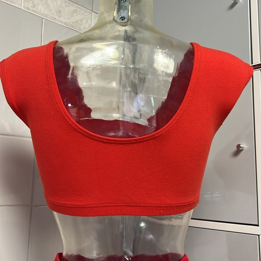 Cap Sleeve Scoop Midriff Top. Vtg 90’s Crop M or L - Picture 2 of 5